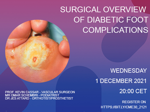 Surgical overview of Diabetic Foot Complications – 1st December 2021